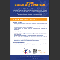 JFS: Bilingual Adult Mental Health (BAMH)