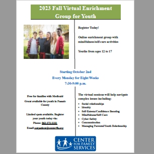 2023 Fall Virtual Enrichment Group for Youth