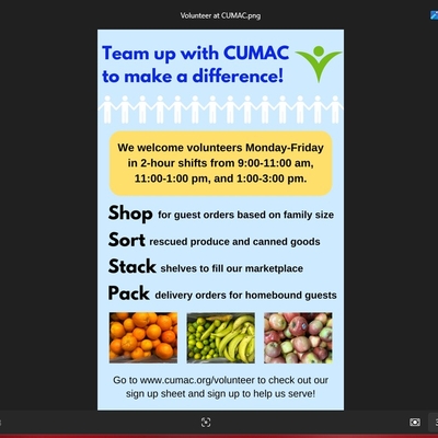 Volunteer with CUMAC!