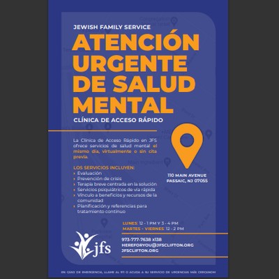 Jewish Family Service: Clínica de Acceso Rápido de Atención de Salud Mental de Urgencia
